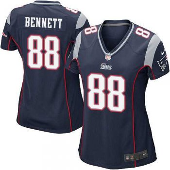 Women's Nike New England Patriots #88 Martellus Bennett Navy Blue Team Color Stitched NFL New Elite Jersey