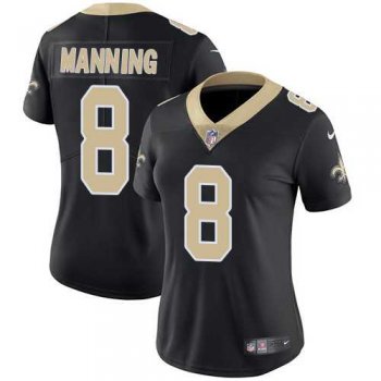 Women's Nike New Orleans Saints #8 Archie Manning Black Team Color Stitched NFL Vapor Untouchable Limited Jersey