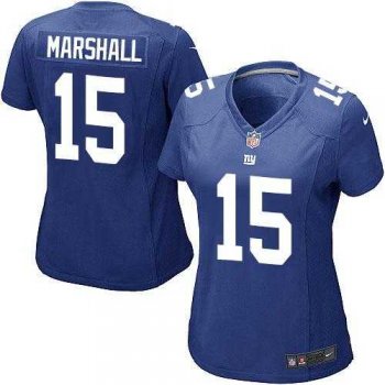 Women's Nike New York Giants #15 Brandon Marshall Royal Blue Team Color Stitched NFL Elite Jersey