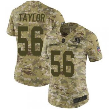 Women's Nike New York Giants #56 Lawrence Taylor Camo Stitched NFL Limited 2018 Salute to Service Jersey