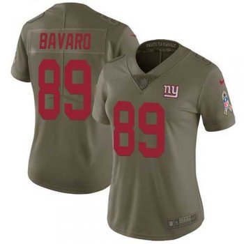 Women's Nike New York Giants #89 Mark Bavaro Olive Stitched NFL Limited 2017 Salute to Service Jersey