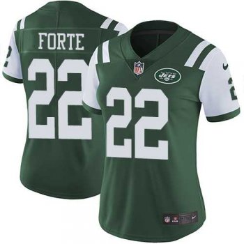 Women's Nike New York Jets #22 Matt Forte Green Team Color Stitched NFL Vapor Untouchable Limited Jersey