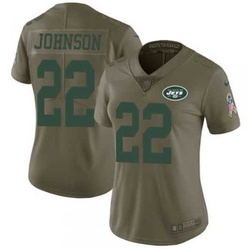 Women's Nike New York Jets #22 Trumaine Johnson Olive Stitched NFL Limited 2017 Salute to Service Jersey