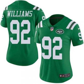 Women's Nike New York Jets #92 Leonard Williams Green Stitched NFL Limited Rush Jersey