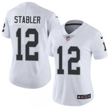 Women's Nike Oakland Raiders #12 Kenny Stabler White Stitched NFL Vapor Untouchable Limited Jersey