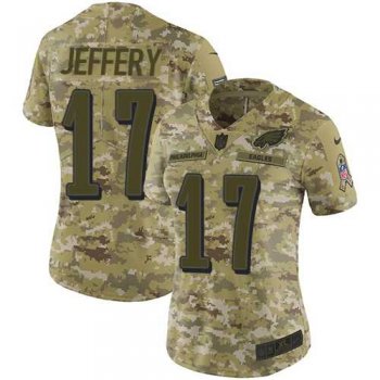 Women's Nike Philadelphia Eagles #17 Alshon Jeffery Camo Stitched NFL Limited 2018 Salute to Service Jersey