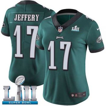 Women's Nike Philadelphia Eagles #17 Alshon Jeffery Midnight Green Team Color Super Bowl LII Stitched NFL Vapor Untouchable Limited Jersey