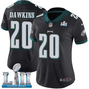 Women's Nike Philadelphia Eagles #20 Brian Dawkins Black Alternate Super Bowl LII Stitched NFL Vapor Untouchable Limited Jersey