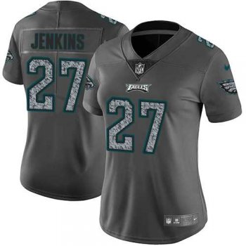 Women's Nike Philadelphia Eagles #27 Malcolm Jenkins Gray Static NFL Vapor Untouchable Limited Jersey