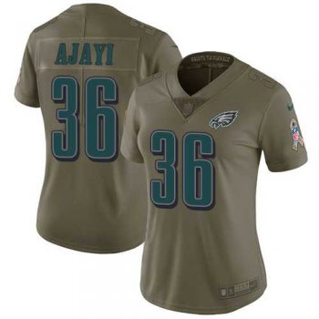 Women's Nike Philadelphia Eagles #36 Jay Ajayi Olive Stitched NFL Limited 2017 Salute to Service Jersey