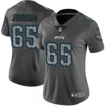 Women's Nike Philadelphia Eagles #65 Lane Johnson Gray Static NFL Vapor Untouchable Limited Jersey