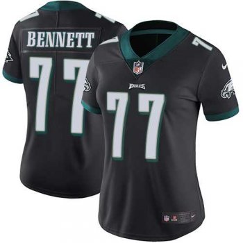 Women's Nike Philadelphia Eagles #77 Michael Bennett Black Alternate Stitched NFL Vapor Untouchable Limited Jersey