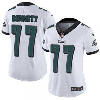 Women's Nike Philadelphia Eagles #77 Michael Bennett White Stitched NFL Vapor Untouchable Limited Jersey