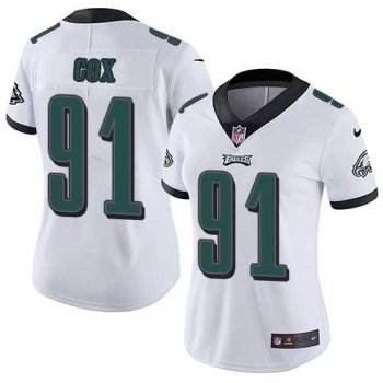 Women's Nike Philadelphia Eagles #91 Fletcher Cox White Stitched NFL Vapor Untouchable Limited Jersey