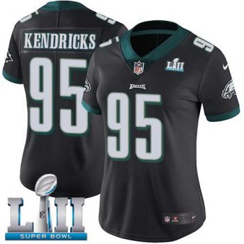 Women's Nike Philadelphia Eagles #95 Mychal Kendricks Black Alternate Super Bowl LII Stitched NFL Vapor Untouchable Limited Jersey