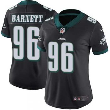 Women's Nike Philadelphia Eagles #96 Derek Barnett Black Alternate Stitched NFL Vapor Untouchable Limited Jersey