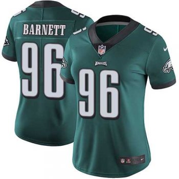 Women's Nike Philadelphia Eagles #96 Derek Barnett Midnight Green Team Color Stitched NFL Vapor Untouchable Limited Jersey