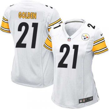 Women's Nike Pittsburgh Steelers #21 Robert Golden Game White NFL Jersey