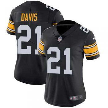 Women's Nike Pittsburgh Steelers #21 Sean Davis Black Alternate Stitched NFL Vapor Untouchable Limited Jersey