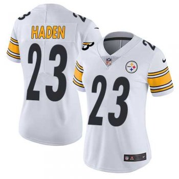 Women's Nike Pittsburgh Steelers #23 Joe Haden White Stitched NFL Vapor Untouchable Limited Jersey