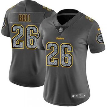 Women's Nike Pittsburgh Steelers #26 Le'Veon Bell Gray Static NFL Vapor Untouchable Limited Jersey