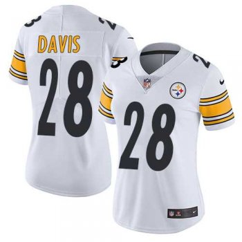 Women's Nike Pittsburgh Steelers #28 Sean Davis White Stitched NFL Vapor Untouchable Limited Jersey