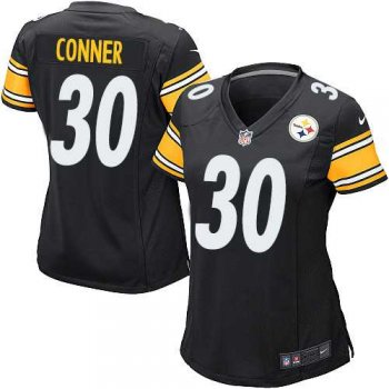 Women's Nike Pittsburgh Steelers #30 James Conner Black Team Color Stitched NFL Elite Jersey