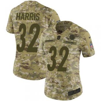 Women's Nike Pittsburgh Steelers #32 Franco Harris Camo Stitched NFL Limited 2018 Salute to Service Jersey