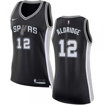 Women's Nike San Antonio Spurs #12 LaMarcus Aldridge Black NBA Swingman Icon Edition Jersey