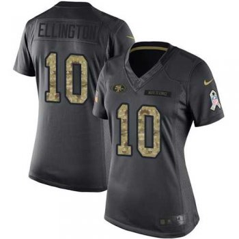 Women's Nike San Francisco 49ers #10 Bruce Ellington Limited Black 2016 Salute to Service NFL Jersey