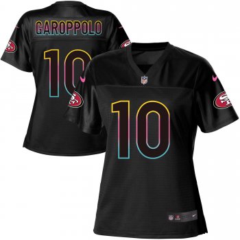 Women's Nike San Francisco 49ers #10 Jimmy Garoppolo Black NFL Fashion Game Jersey