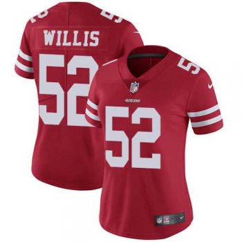 Women's Nike San Francisco 49ers #52 Patrick Willis Red Team Color Stitched NFL Vapor Untouchable Limited Jersey