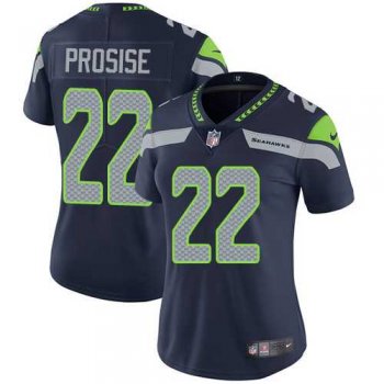 Women's Nike Seattle Seahawks #22 C. J. Prosise Steel Blue Team Color Stitched NFL Vapor Untouchable Limited Jersey