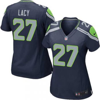 Women's Nike Seattle Seahawks #27 Eddie Lacy Steel Blue Team Color Stitched NFL Elite Jersey