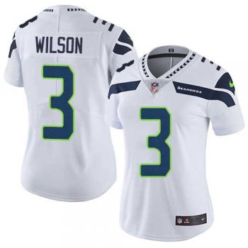 Women's Nike Seattle Seahawks #3 Russell Wilson White Stitched NFL Vapor Untouchable Limited Jersey