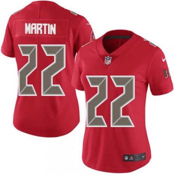 Women's Nike Tampa Bay Buccaneers #22 Doug Martin Red Stitched NFL Limited Rush Jersey