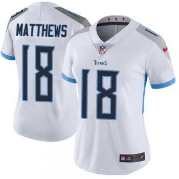 Women's Nike Tennessee Titans #18 Rishard Matthews White Stitched NFL Vapor Untouchable Limited Jersey