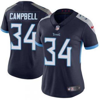 Women's Nike Tennessee Titans #34 Earl Campbell Navy Blue Alternate Stitched NFL Vapor Untouchable Limited Jersey