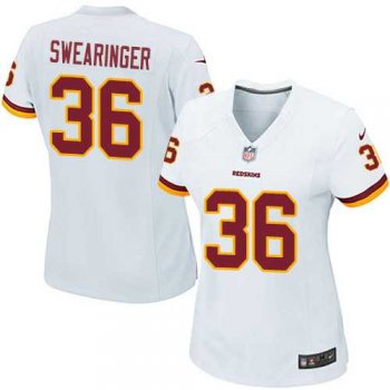 Women's Nike Washington Redskins #36 D.J. Swearinger Game White Road NFL Jersey