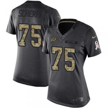 Women's Nike Washington Redskins #75 Brandon Scherff Anthracite Stitched NFL Limited 2016 Salute to Service Jersey