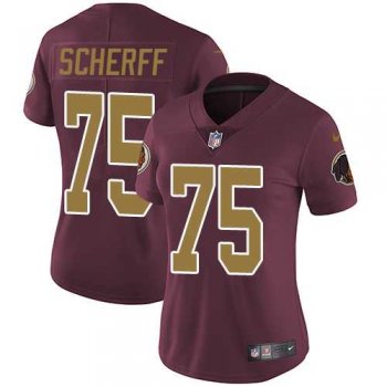 Women's Nike Washington Redskins #75 Brandon Scherff Burgundy Red Alternate Stitched NFL Vapor Untouchable Limited Jersey