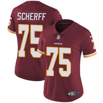 Women's Nike Washington Redskins #75 Brandon Scherff Burgundy Red Team Color Stitched NFL Vapor Untouchable Limited Jersey