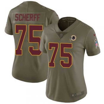 Women's Nike Washington Redskins #75 Brandon Scherff Olive Stitched NFL Limited 2017 Salute to Service Jersey