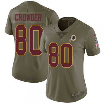 Women's Nike Washington Redskins #80 Jamison Crowder Olive Stitched NFL Limited 2017 Salute to Service Jersey