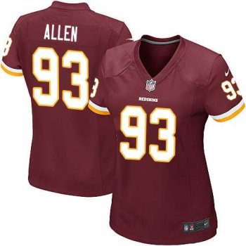 Women's Nike Washington Redskins #93 Jonathan Allen Burgundy Red Team Color Stitched NFL Elite Jersey