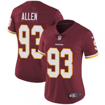 Women's Nike Washington Redskins #93 Jonathan Allen Burgundy Red Team Color Stitched NFL Vapor Untouchable Limited Jersey