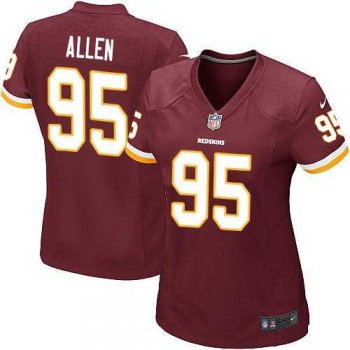 Women's Nike Washington Redskins #95 Jonathan Allen Burgundy Red Team Color Stitched NFL Elite Jersey