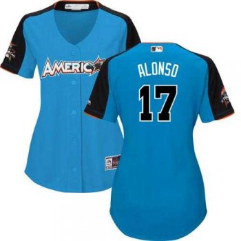 Women's Oakland Athletics #17 Yonder Alonso Blue 2017 All-Star American League Stitched MLB Jersey