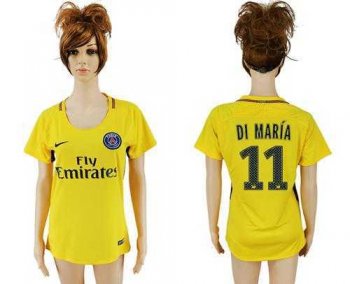 Women's Paris Saint-Germain #11 Di Maria Away Soccer Club Jersey