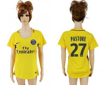 Women's Paris Saint-Germain #27 Pastore Away Soccer Club Jersey